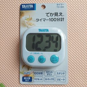 新品 未開封 タニタ TANITA でか見えタイマー 100分計 TD-384-WT ホワイト 白 デジタル 大きい