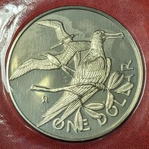 イギリス領バージン諸島　1ドル・プルーフ銀貨　1974年 　【プルーフミントセット出し・発行枚数93.555枚】　　　　　玉ちゃんNo.3350_画像1