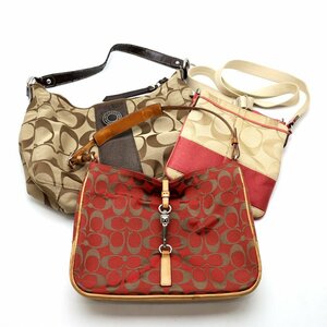 【中古】COACH/コーチ　ショルダーバッグ　まとめ売り　F19281　6091　他　ベージュ　レッド　レディース　かばん　