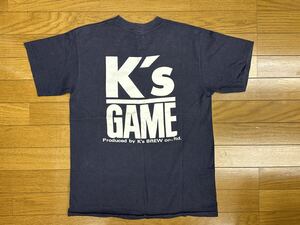 【超レア】25年物の超美品　k's game k's garage 岩城滉一 Ｔシャツ　紺&白ロゴ バイカーズ　ライダーズ　ビンテージ　アメカジ