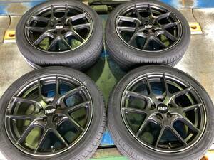 【中古+未使用】RPM-025F 17x7J 5H 100 +50 4本 1台分 215/45R17 プリウス ウィッシュ カローラスポーツ ツーリング 86 BRZ レクサス CT 等