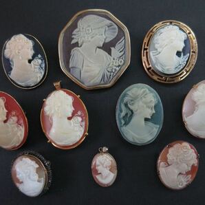 【B34】 カメオ CAMEO カメオ系 ブローチ ペンダントトップ など ヴィンテージ ビンテージ アクセサリー 大量 まとめ売り まとめ TIAの画像1