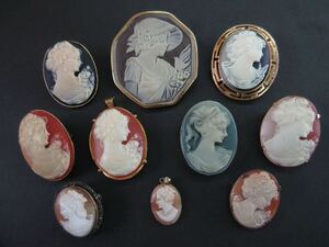 【B34】 カメオ CAMEO カメオ系 ブローチ ペンダントトップ など ヴィンテージ ビンテージ アクセサリー 大量 まとめ売り まとめ TIA