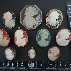 【B34】 カメオ CAMEO カメオ系 ブローチ ペンダントトップ など ヴィンテージ ビンテージ アクセサリー 大量 まとめ売り まとめ TIAの画像10