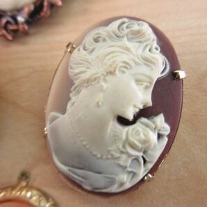 B84 カメオ CAMEO カメオ系 ブローチ ペンダントトップ スカーフリング ヴィンテージ ビンテージ アクセサリー 大量 まとめ売り まとめ TIAの画像6