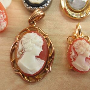 【D72】カメオ CAMEO カメオ系 ペンダントトップ ネックレストップ リング 指輪 ヴィンテージ アクセサリー 大量 まとめ売り まとめ TIAの画像5