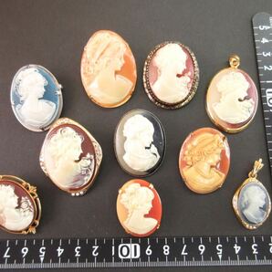 【A81】 カメオ CAMEO カメオ系 ブローチ ペンダントトップ ヴィンテージ ビンテージ アクセサリー 大量 まとめ売り まとめ TIAの画像9