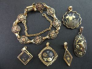 [D96]...... elephant gun dama skinner do gold skill series pendant top etc. Vintage accessory large amount set sale summarize TIA