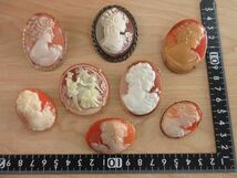 【C55】 カメオ CAMEO カメオ系 ブローチ ヴィンテージ ビンテージ アクセサリー 大量 まとめ売り まとめ TIA_画像8