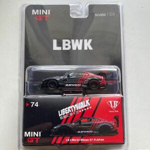 【Liberty Walk (リバティーウォーク)】 1/64 MINI GT LBWORKS GT-R type2 ミニカー ADVAN 品番:MC48