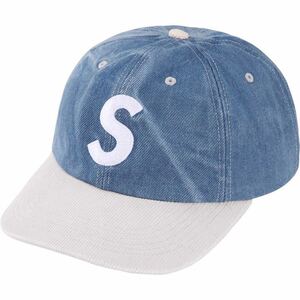 【新品未使用】 24SS 新品 SUPREME シュプリーム 2 TONE S LOGO 6 PANEL CAP キャップ 帽子 ぼうし エスロゴ WASHED DENIM 即決早い者勝ち