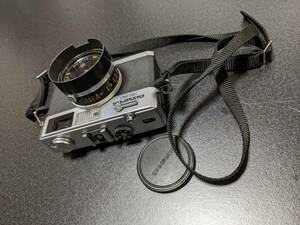 オリンパス35RC 距離計連動レンズシャッター式コンパクトカメラ　Eズイコー42㍉F2.8レンズ　フード、キャップ、フィルター、ストラップ付