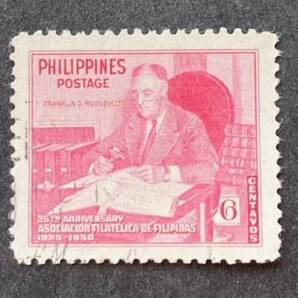 【フィリピン共和国】1950年発行フィリピン郵趣協会25周年記念切手・航空切手（s/s）： 記念切手単片3種（使用済）と 米国宛FDC 2通の画像6