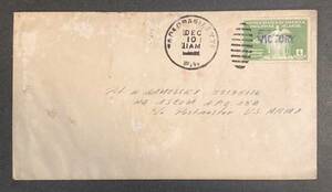 [ America . Philippines ] 1944 year 12 month Ray te island [VICTORY] hand pushed . rubber seal ..4c stamp .ta black van difference .. entire * south person .. ground relation 