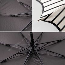 ストライプ 晴雨兼用 折りたたみ傘 遮光 UVカット 撥水加工 紫外線対策 頑丈_画像4