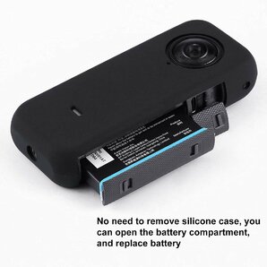 Insta360 One X2用 シリコン カバー アクションカメラアクセサリー 保護ケース カメラレンズ保護カバー付き ブラックの画像6