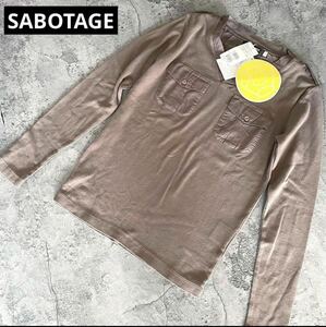 新品 SABOTAGE サボタージュ ミリタリー 長袖カットソー カーキ 長袖ポロシャツ