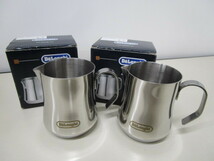 4007RSZ◎DeLonghi デロンギ ステンレス製ミルクジャグ 350ml DLSC060 シルバー 2個セット◎未使用_画像2