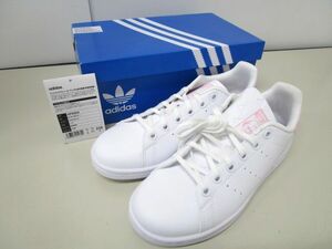 4047RSZ◎adidas アディダス STAN SMITH J スタンスミスJ スニーカー 23.5cm FWHT/CPNK/FWHT HP6204◎中古美品