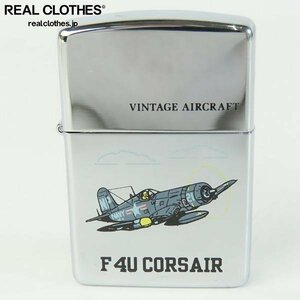 zippo/ジッポー VINTAGE AIRCRAFT F4U CORSAIR/F4Uコルセア ミリタリー/銀 1992年製 /LPL