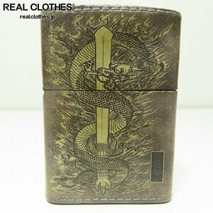 ZIPPO/ジッポー ART LEATHER/美術皮革 天然皮革 龍/ブラック系 /000