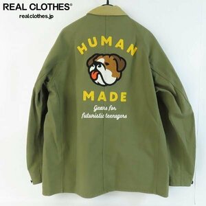 ☆HUMAN MADE/ヒューマンメイド 23SS HERRINGBONE COVERALL JACKET/ヘリンボーン カバーオール ジャケット/XXL /080