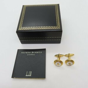 dunhill/ダンヒル カフスボタン ゴールド×ホワイト /000の画像6