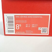 【未使用】NIKE/ナイキ AIR MAX ZERO ESSENTIAL エアマックス 876070-100 26.5 /080_画像10