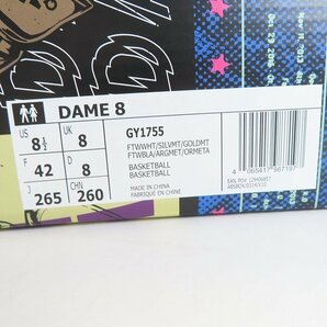 【未使用】adidas/アディダス DAME 8 デイム8 26.5 /080の画像9