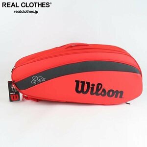 （1）Wilson/ウィルソン RF DNA 12PK INFRARED/ロジャーフェデラー テニスラケットバッグ レッド WR8006001001 同梱×/D4X