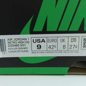 NIKE/ナイキ AIR JORDAN 1 RETRO HIGH OG CELTICS LUCKY GREEN/セルティックス ラッキー グリーン DZ5485-031/27 /080の画像9