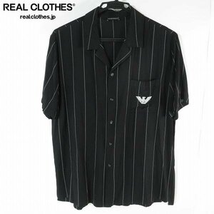 ☆EMPORIO ARMANI/エンポリオアルマーニ 22SS BLACK PINSTRIPE/半袖シャツ 211846 2R466/L /LPL