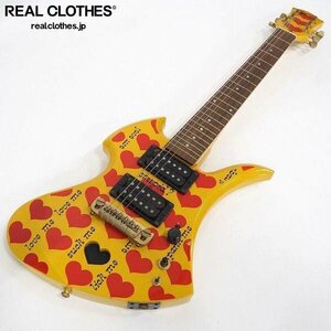 ★Burny FERNANDES/バーニー Yellow Heart Jr イエローハートhideモデル アンプ内蔵ミニエレキギター 同梱×/D4X