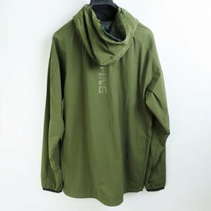 ☆【未使用】BRIEFING GOLF/ブリーフィング MS WIND HOODIE/ウインドフーディ パーカー オリーブ BRG223M19/L /060の画像2