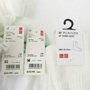 【未使用】UNIQLO/ユニクロ テニスウェア ドライ フェデラーモデル ポロシャツ ショートパンツ ソックス 3点セット XS/M/25-27㎝ /060の画像5