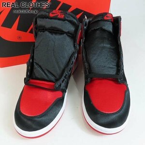 【未使用】NIKE/ナイキ WMNS AIR JORDAN 1 RETRO HI OG SATIN BRED/サテン ブレッド FD4810-061/27.5 /080