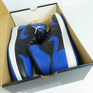 【観賞用】NIKE/ナイキ AIR JORDAN 1 RETRO 2001 BLACK ROYAL BLUE エアジョーダン1 136066-041 27.0 /080の画像9