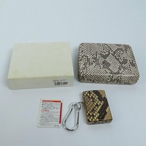 ZIPPO/ジッポー 本錦ヘビ皮巻 カラビナ/ケース付き /000の画像9