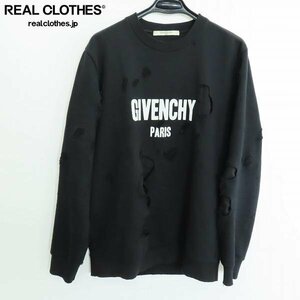 ☆【JPタグ】GIVENCHY/ジバンシィ 16SS デストロイ加工 クルーネックスウェットトレーナー 16S 7359 653/M /060