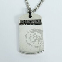 DIESEL/ディーゼル ロゴプレート ドッグタグ シルバーカラー ペンダント/ネックレス /LPL_画像2