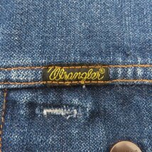 ☆Wrangler/ラングラー 90S/黒タグ/ヴィンテージ 14oz BROKEN DENIM デニムトウェスタンジャケット/Gジャン 124MJ/L /060_画像7