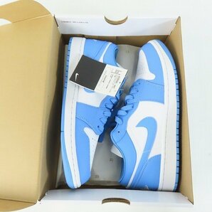 【未使用】NIKE/ナイキ WMNS AIR JORDAN 1 LOW UNIVERSITY BLUE/UNIVERSITY BLUE-WHITE エアジョーダン1 AO9944-441/28 /080の画像7