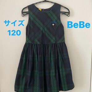 BeBe petits Pois Vert ワンピース ネイビー　120