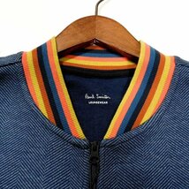 新品 定価15,400円 ポールスミス ジップアップジャケット アーティストストライプリブ L ブルー ヘリンボーン Paul Smith メンズ 【3038a】_画像2