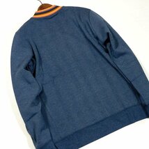 新品 定価15,400円 ポールスミス ジップアップジャケット アーティストストライプリブ L ブルー ヘリンボーン Paul Smith メンズ 【3038a】_画像4