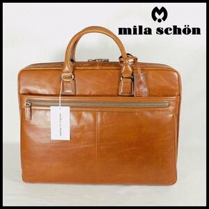 新品 定価47,300円 ミラショーン mila schon キャメル ビジネスバッグ アルテ 牛革 タンニン鞣し A4サイズ対応 日本製 メンズ 【3157】