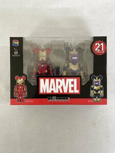 【1円～】【未開封】BE＠RBRICK -ベアブリック- 100％ 21.アイアンマン＆サノス 「Happyくじ MARVEL BE＠RBRICK 2021」 ペアボック