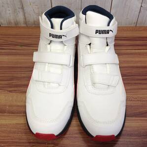 【TH-2075】未使用 展示品 PUMA プーマ 安全靴 サイズ 26.5cm ミッドカット ホワイトXレッドの画像2