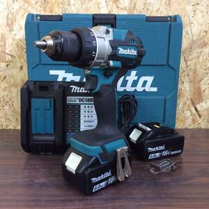 【TH-2195】中古品 makita マキタ 充電式ドライバドリル HP486DRGX 純正バッテリー BL1860B×2個 充電器 セット