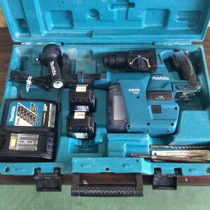 【TH-2150】中古品 makita マキタ 充電式ハンマドリル HR244D+集じんシステムDX01 純正バッテリーBL1860B×2個 充電器付の画像1